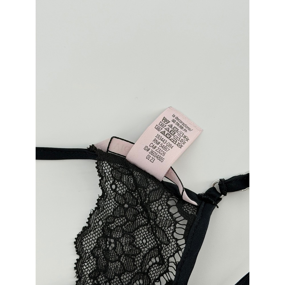 Victoria's Secret Black Satin Lace Trim Slip Dress Open Back Nightie Small - Picture 5 of 9